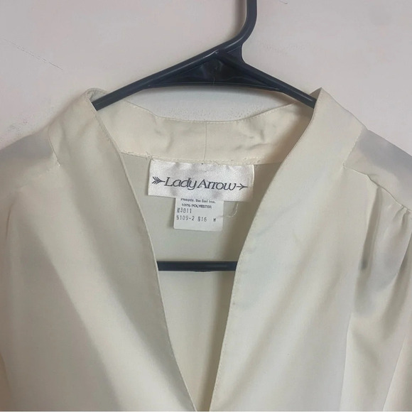 Vintage Academia Plus Size Button Down Blouse Size 16 Semi Sheer - Picture 5 of 9
